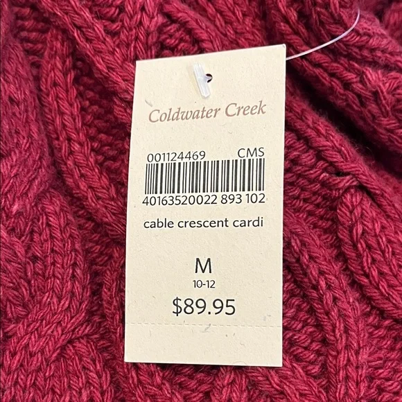 NewColdwater Creek Medium 10-12 White Oxford Button Down with Burgundy Cardigan - Picture 14 of 16